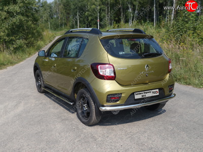 14 699 р. Защита задняя (нержавейка 60,3 мм) ТСС Тюнинг  Renault Sandero Stepway  (B8) (2014-2018) дорестайлинг  с доставкой в г. Пермь