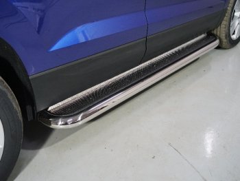 Пороги с площадкой 60,3 мм ТСС Тюнинг Skoda Karoq  NU7 (2020-2025) рестайлинг