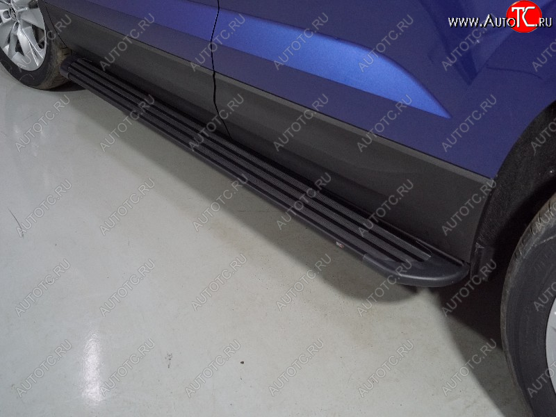 21 999 р. Пороги алюминиевые Slim Line ТСС Тюнинг  Skoda Karoq  NU7 (2020-2025) рестайлинг (Black)  с доставкой в г. Пермь