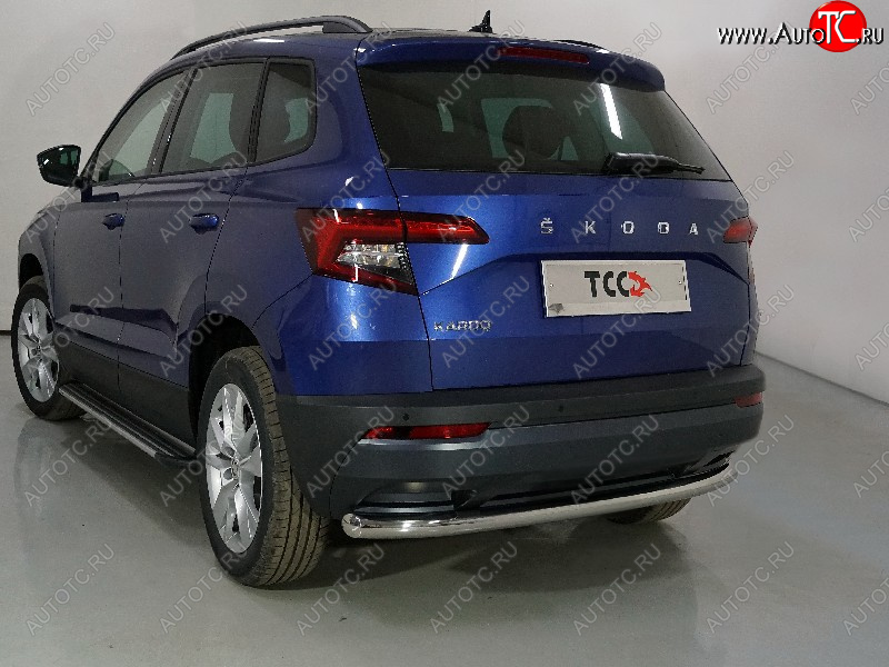 14 699 р. Защита задняя (нержавейка 60,3 мм) ТСС Тюнинг Skoda Karoq NU7 рестайлинг (2020-2025)  с доставкой в г. Пермь