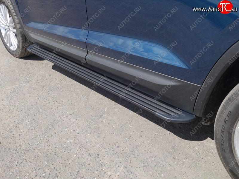 21 999 р. Пороги алюминиевые, ТСС Тюнинг  Skoda Kodiaq  NU7 (2017-2021) дорестайлинг (Slim Line Black)  с доставкой в г. Пермь