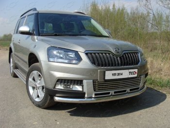 Защита переднего бампера нижняя d60,3 мм ТСС Тюнинг Skoda Yeti (2013-2018) (нержавейка)