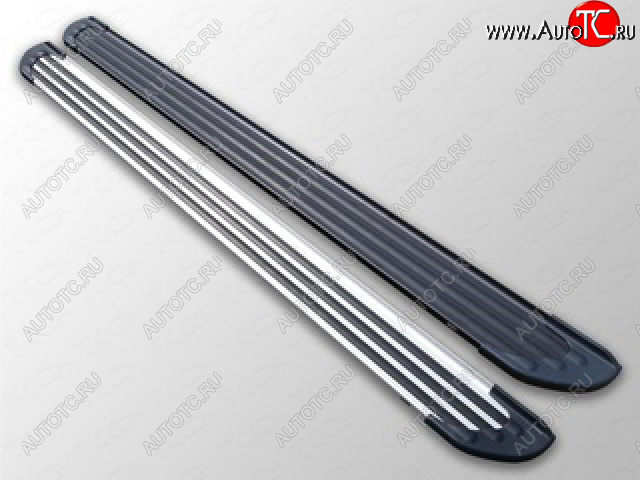 21 999 р. Пороги алюминиевые Slim Line ТСС Тюнинг  SSANGYONG Actyon (2010-2013) дорестайлинг (Black)  с доставкой в г. Пермь