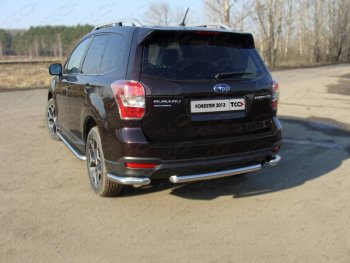 Защита заднего бампера (уголки, d60,3 мм) TCC Subaru Forester  SJ (2012-2016) дорестайлинг