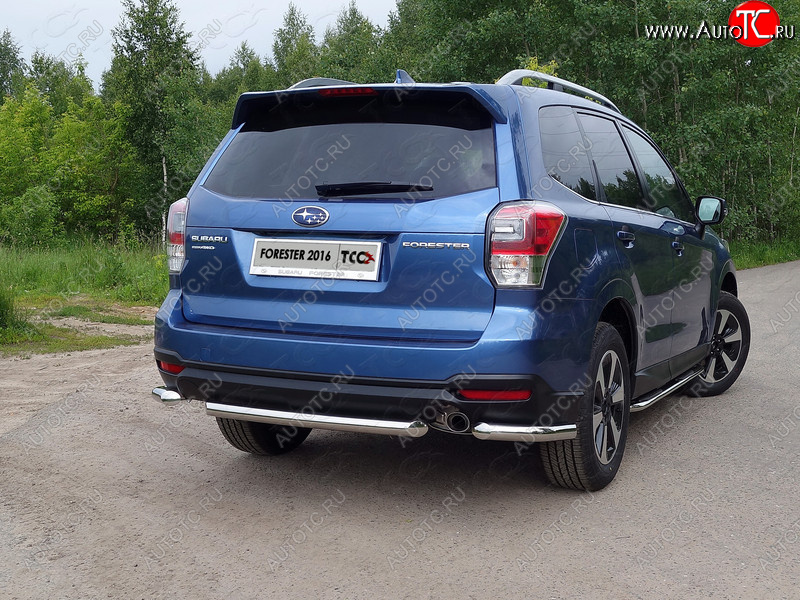 14 699 р. Защита задняя (центральная нержавейка 60,3 мм) ТСС Тюнинг  Subaru Forester  SJ (2016-2019) рестайлинг  с доставкой в г. Пермь
