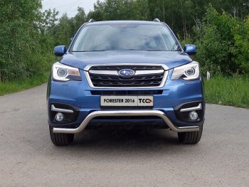 Защита переднего бампера кенгурин 60,3 мм ТСС Тюнинг Subaru Forester SJ рестайлинг (2016-2019) (нержавейка)