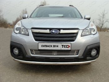 Декоративная вставка переднего бампера ТСС Тюнинг Subaru Outback  BR, (2012-2015) B14)  рестайлинг универсал (d 12 мм)