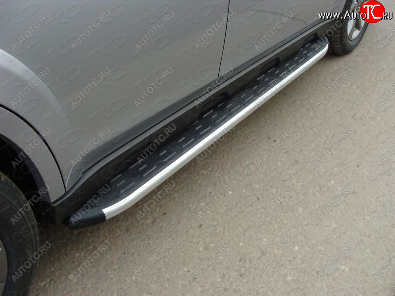 20 599 р. Пороги алюминиевые с пластиковой накладкой ТСС Тюнинг  Subaru Outback  BR, (2012-2015) B14)  рестайлинг универсал (серые)  с доставкой в г. Пермь