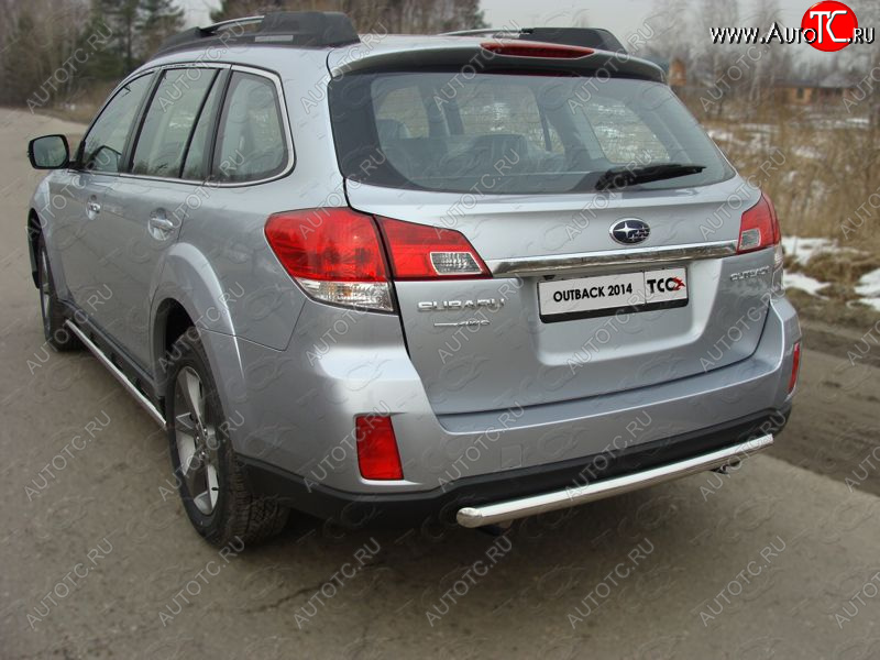 10 299 р. Защита задняя (центральная нержавейка 50,8 мм) ТСС Тюнинг  Subaru Outback  BR, (2012-2015) B14)  рестайлинг универсал  с доставкой в г. Пермь
