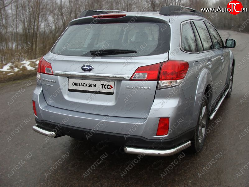 17 649 р. Защита заднего бампера (уголки, d60,3 мм) TCC  Subaru Outback  BR, (2012-2015) B14)  рестайлинг универсал  с доставкой в г. Пермь
