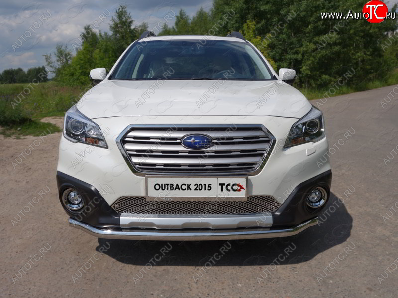 18 999 р. Защита переднего бампера нижняя d60,3 мм ТСС Тюнинг  Subaru Outback  BS/B15 (2014-2018) дорестайлинг универсал (нержавейка)  с доставкой в г. Пермь