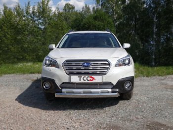 Декоративная вставка переднего бампера ТСС Тюнинг Subaru Outback  BS/B15 (2014-2021) дорестайлинг универсал, рестайлинг универсал (d 12 мм)