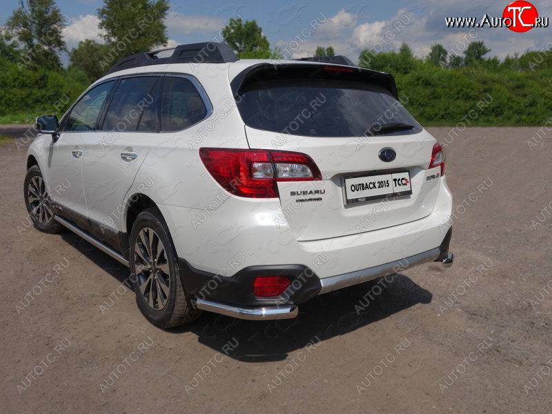 17 649 р. Защита заднего бампера (уголки, d60,3 мм) TCC  Subaru Outback  BS/B15 (2014-2021) дорестайлинг универсал, рестайлинг универсал  с доставкой в г. Пермь