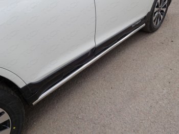 Защита порогов труба 50,8 мм укороченные ТСС Тюнинг Subaru Outback  BS/B15 (2014-2021) дорестайлинг универсал, рестайлинг универсал (серые)