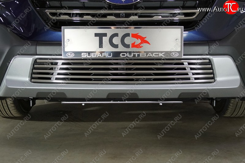 7 349 р. Декоративная вставка переднего бампера ТСС Тюнинг  Subaru Outback  BT (2019-2025) универсал (d 12 мм)  с доставкой в г. Пермь