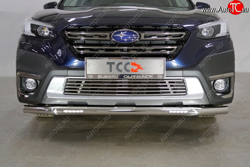 38 999 р. Защита переднего бампера нижняя с ДХО 60,3 мм ТСС Тюнинг  Subaru Outback  BT (2019-2025) универсал (нержавейка)  с доставкой в г. Пермь