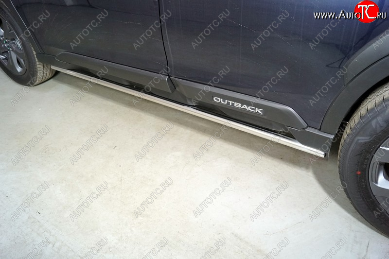 21 399 р. Защита порогов труба d42,4 мм ТСС Тюнинг  Subaru Outback  BT (2019-2025) универсал (серые)  с доставкой в г. Пермь