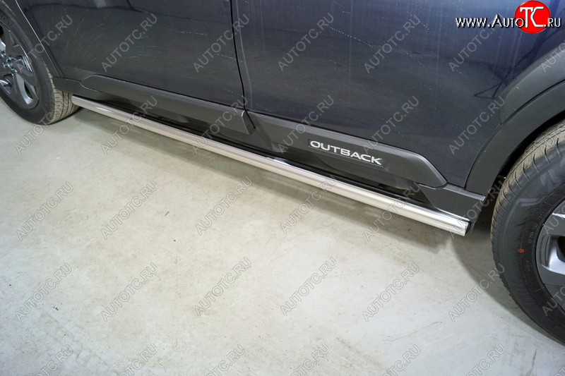 24 949 р. Защита порогов труба d60,3 мм ТСС Тюнинг  Subaru Outback  BT (2019-2025) универсал (серые)  с доставкой в г. Пермь