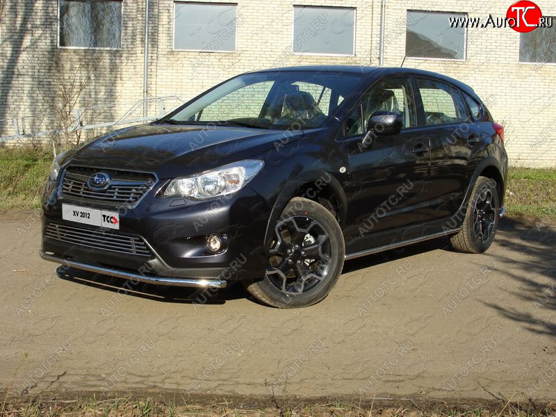 13 249 р. Защита переднего бампера нижняя d42,4 мм ТСС Тюнинг Subaru XV GP/G33 дорестайлинг (2012-2016) (нержавейка)  с доставкой в г. Пермь