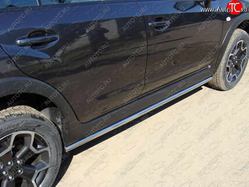 17 649 р. Защита порогов алюминий 42,4 мм, ТСС Тюнинг Subaru XV GP/G33 дорестайлинг (2012-2016)  с доставкой в г. Пермь