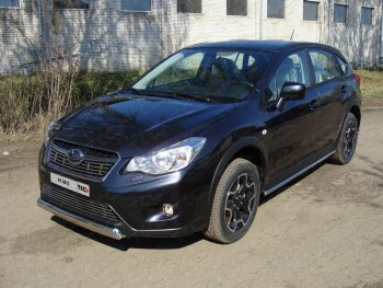 Защита переднего бампера нижняя овальная 75х42 мм ТСС Тюнинг Subaru XV  GP/G33 (2012-2016) дорестайлинг (нержавейка)