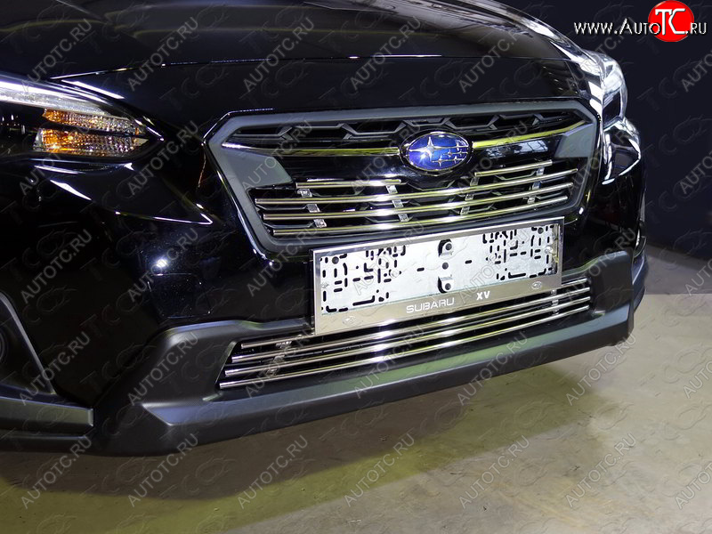 4 299 р. Верхняя декоративная вставка решетки радиатора ТСС Тюнинг Subaru XV GT/G24 дорестайлинг (2017-2021) (d 12 мм)  с доставкой в г. Пермь
