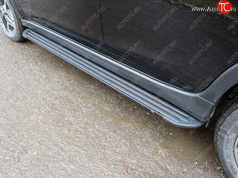 21 999 р. Пороги алюминиевые Slim Line ТСС Тюнинг  Subaru XV  GT/G24 (2017-2021) дорестайлинг (Black)  с доставкой в г. Пермь