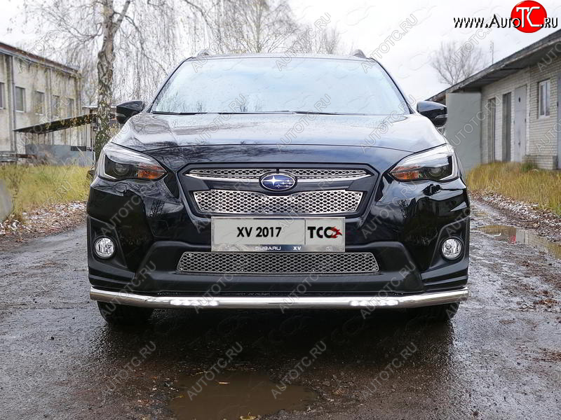 31 899 р. Защита переднего бампера нижняя с ДХО 60,3 мм ТСС Тюнинг  Subaru XV  GT/G24 (2017-2021) дорестайлинг (нержавейка)  с доставкой в г. Пермь
