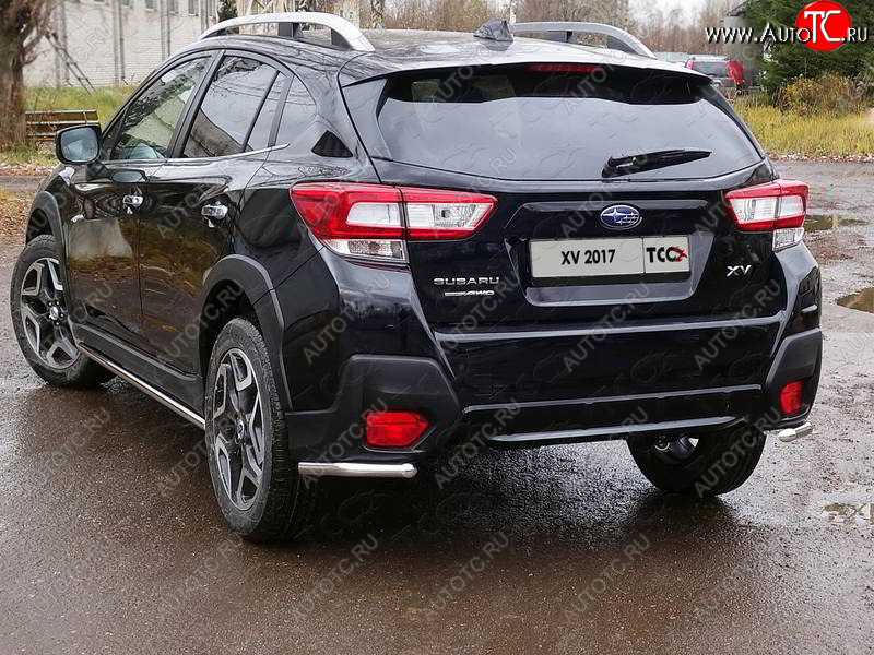 8 799 р. Защита заднего бампера (уголки, d42,4 мм) TCC Subaru XV GT/G24 дорестайлинг (2017-2021)  с доставкой в г. Пермь