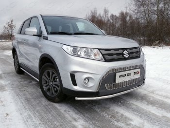 Защита переднего бампера нижняя d42,4 мм ТСС Тюнинг Suzuki Vitara LY дорестайлинг (2015-2019) (нержавейка)