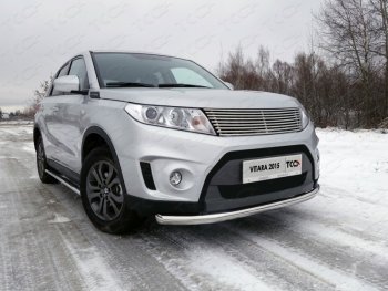Защита переднего бампера нижняя d60,3 мм ТСС Тюнинг Suzuki Vitara LY дорестайлинг (2015-2019) (нержавейка)