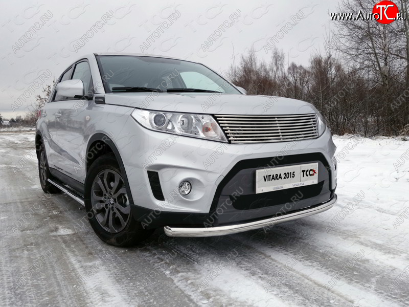15 999 р. Защита переднего бампера нижняя d60,3 мм ТСС Тюнинг Suzuki Vitara LY дорестайлинг (2015-2019) (нержавейка)  с доставкой в г. Пермь