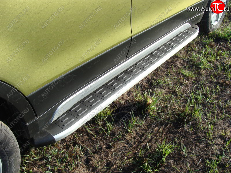 20 599 р. Пороги алюминиевые с пластиковой накладкой ТСС Тюнинг  Suzuki SX4  JYB, JYA (2013-2016) хэтчбэк дорестайлинг (серые)  с доставкой в г. Пермь