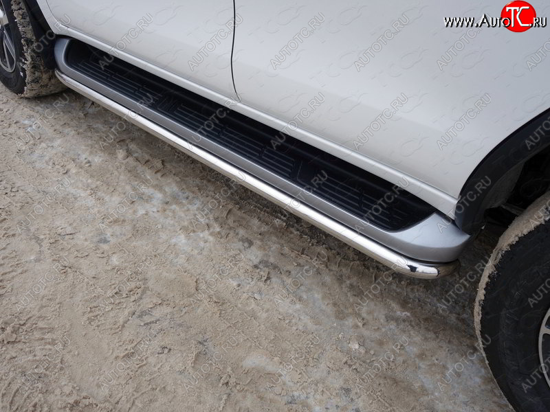 17 649 р. Защита порогов алюминий 42,4 мм, ТСС Тюнинг Toyota Fortuner AN160 дорестайлинг (2015-2020)  с доставкой в г. Пермь