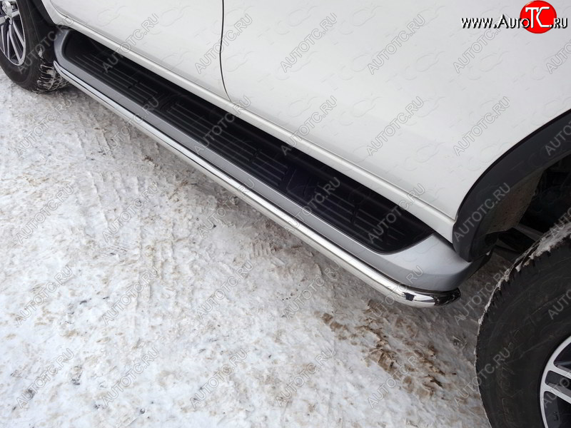 21 599 р. Защита порогов алюминий 50,8 мм, ТСС Тюнинг Toyota Fortuner AN160 дорестайлинг (2015-2020)  с доставкой в г. Пермь