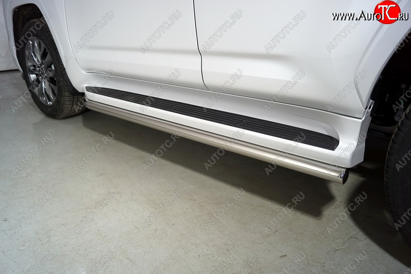 25 849 р. Защита порогов алюминий 60,3 мм, ТСС Тюнинг  Toyota Land Cruiser  J300 (2021-2025) дорестайлинг  с доставкой в г. Пермь