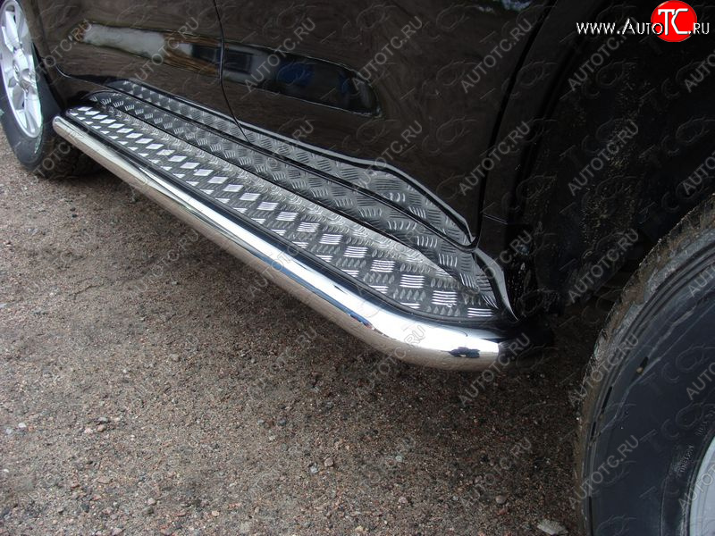 36 999 р. Пороги с площадкой 60,3 мм ТСС Тюнинг  Toyota Land Cruiser  200 (2012-2015) 1-ый рестайлинг (серые)  с доставкой в г. Пермь