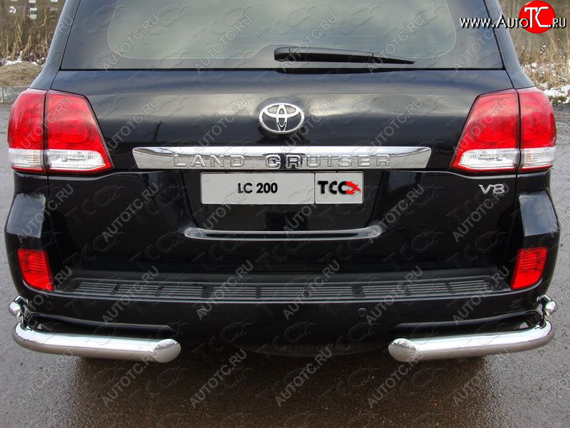 23 899 р. Защита задняя (уголки овальные 75х42 мм) ТСС Тюнинг  Toyota Land Cruiser  200 (2012-2015) 1-ый рестайлинг (уголки овальные)  с доставкой в г. Пермь