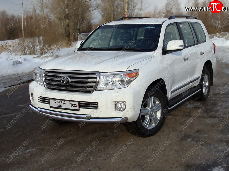 36 299 р. Защита переднего бампера нижняя d76,1*50,8 мм ТСС Тюнинг  Toyota Land Cruiser  200 (2012-2015) 1-ый рестайлинг (нержавейка)  с доставкой в г. Пермь