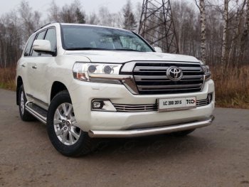 Защита переднего бампера нижняя d76,1 мм (кроме EXECUTIVE) ТСС Тюнинг Toyota Land Cruiser 200 2-ой рестайлинг (2015-2021) (нержавейка)