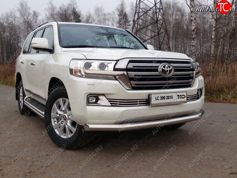 26 499 р. Защита переднего бампера нижняя d76,1 мм (кроме EXECUTIVE) ТСС Тюнинг Toyota Land Cruiser 200 2-ой рестайлинг (2015-2021) (нержавейка)  с доставкой в г. Пермь