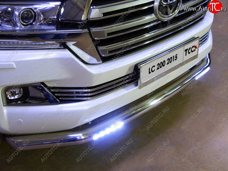 44 999 р. Защита переднего бампера нижняя с ДХО 76,1 мм ТСС Тюнинг  Toyota Land Cruiser  200 (2015-2021) 2-ой рестайлинг (нержавейка)  с доставкой в г. Пермь