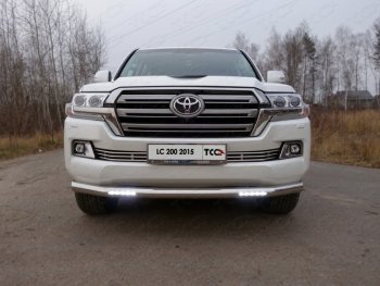 Декоративная вставка переднего бампера (кроме EXECUTIVE) ТСС Тюнинг Toyota Land Cruiser  200 (2015-2021) 2-ой рестайлинг (d 12 мм)