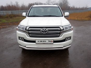 Защита передняя нижняя двойная 76,1*50,8 мм кроме EXECUTIVE Тюнинг Toyota Land Cruiser 200 2-ой рестайлинг (2015-2021) (нержавейка)