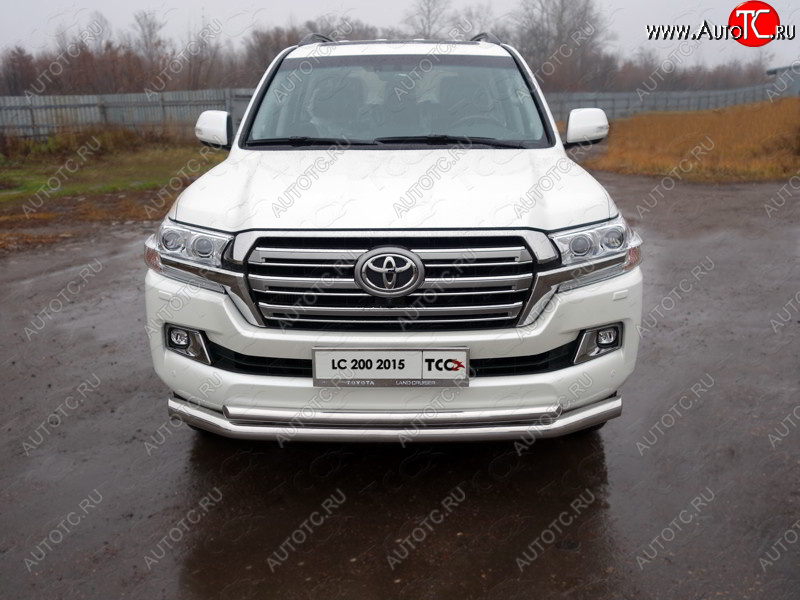 34 999 р. Защита передняя нижняя двойная 76,1*50,8 мм кроме EXECUTIVE Тюнинг  Toyota Land Cruiser  200 (2015-2021) 2-ой рестайлинг (нержавейка)  с доставкой в г. Пермь