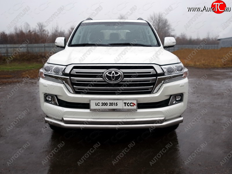 36 299 р. Защита передняя нижняя двойная 76,1*60,3 мм кроме EXECUTIVE Тюнинг  Toyota Land Cruiser  200 (2015-2021) 2-ой рестайлинг (нержавейка)  с доставкой в г. Пермь