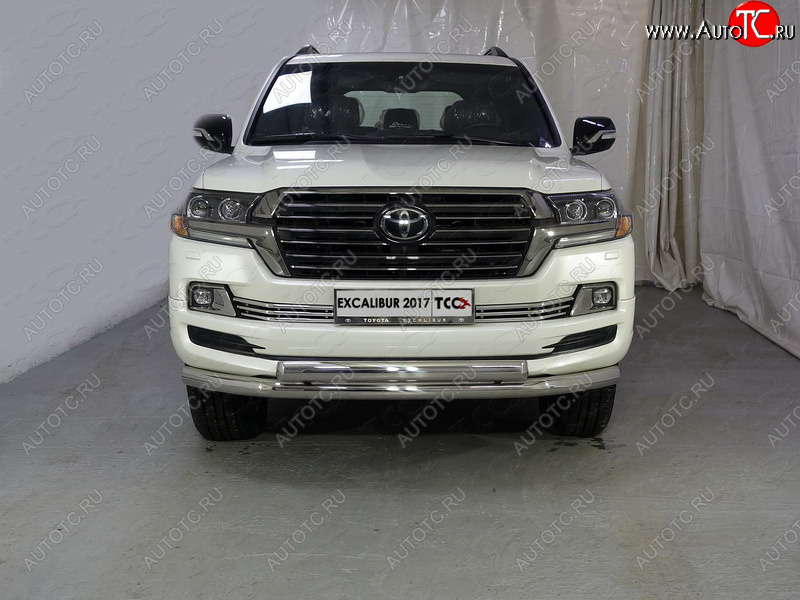 36 299 р. Защита передняя нижняя двойная 76,1*75 мм EXCALIBUR 2017 Тюнинг  Toyota Land Cruiser  200 (2015-2021) 2-ой рестайлинг (нержавейка)  с доставкой в г. Пермь