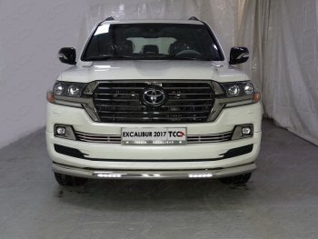 Декоративная вставка переднего бампера EXCALIBUR ТСС Тюнинг Toyota Land Cruiser  200 (2015-2021) 2-ой рестайлинг (d 12 мм)