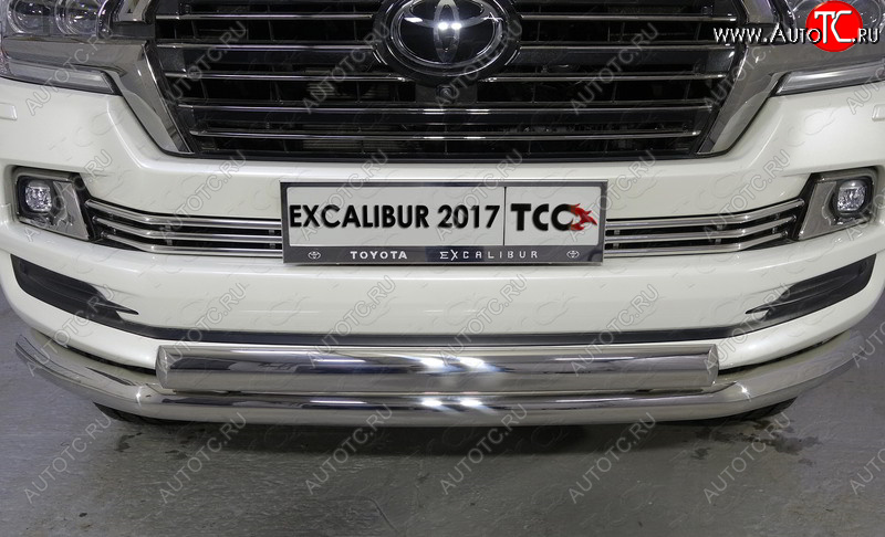 11 749 р. Декоративная вставка переднего бампера (EXCALIBUR) ТСС Тюнинг  Toyota Land Cruiser  200 (2015-2021) 2-ой рестайлинг (d 16 мм)  с доставкой в г. Пермь