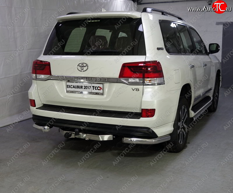 20 599 р. Защита задняя (уголки, нержавейка 76,1 мм) ТСС Тюнинг Toyota Land Cruiser 200 2-ой рестайлинг (2015-2021)  с доставкой в г. Пермь
